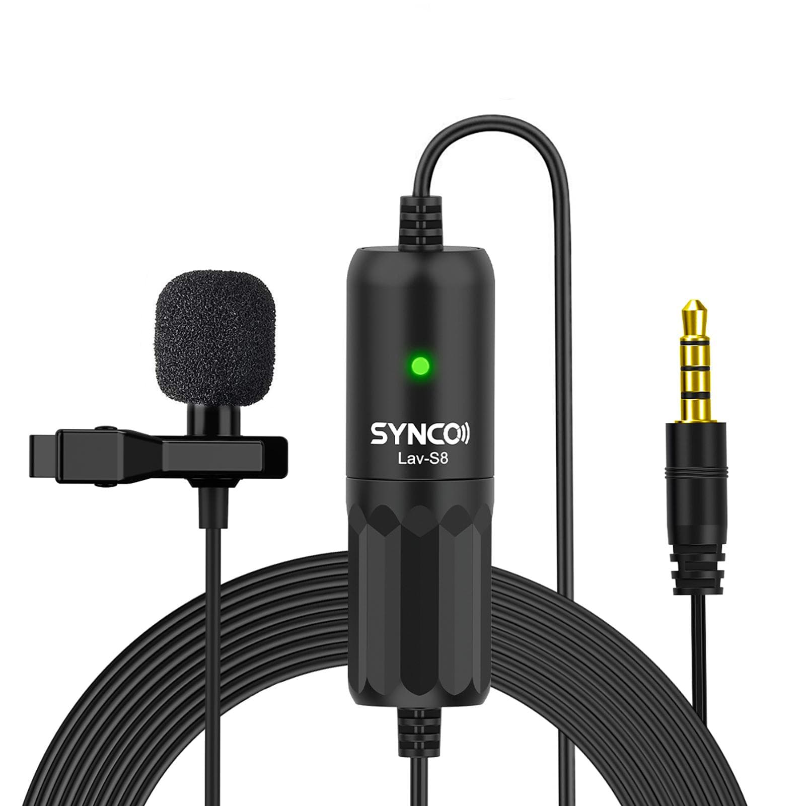 SYNCO Lav-S8 Professional Lavalier Microphone Clip-on Omnidirectional Lapel Mic Noise Reduction black