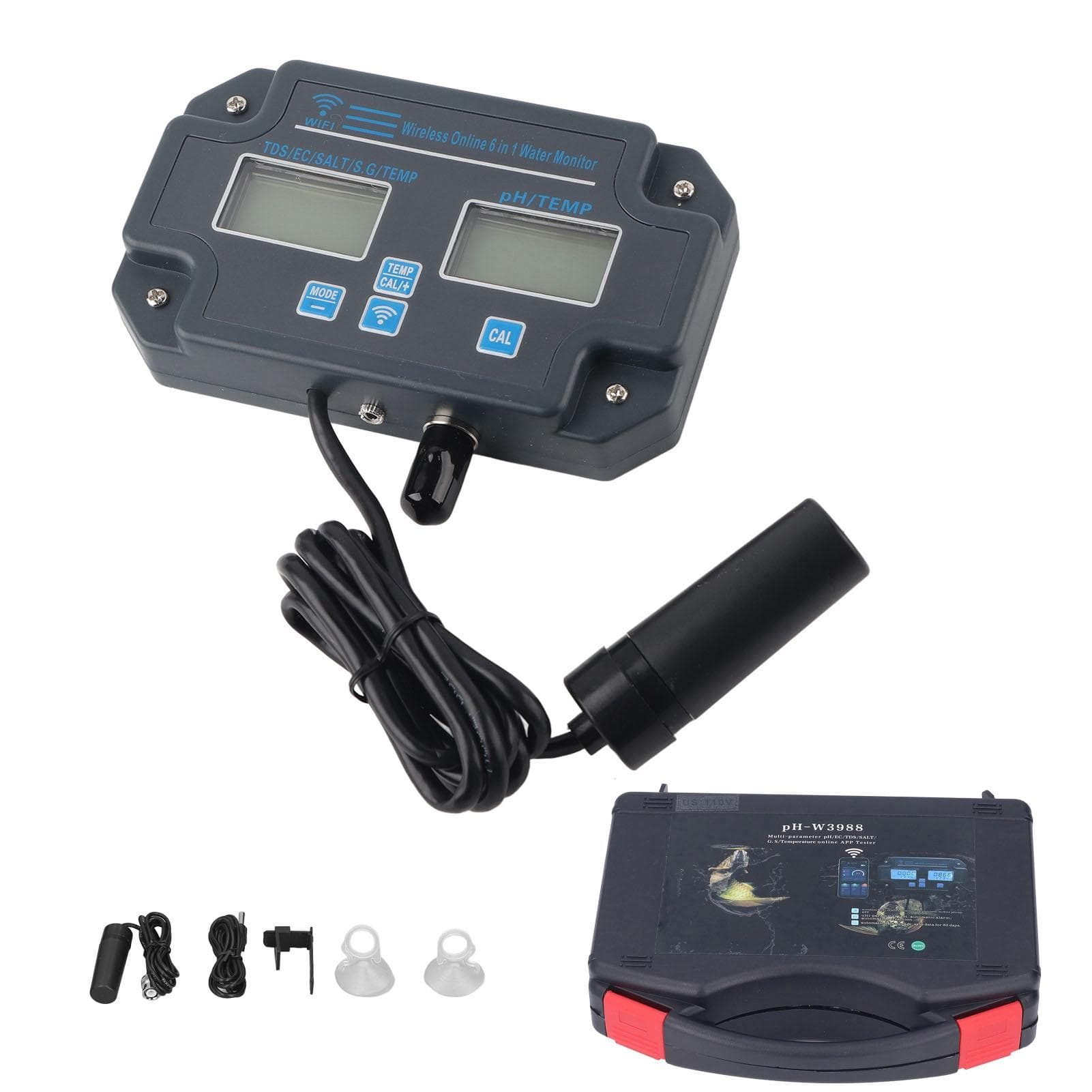 PHW3988 Multiparameter Water Quality Tester APP Remote Control PH EC TDS SALT S.G Temperature Meter