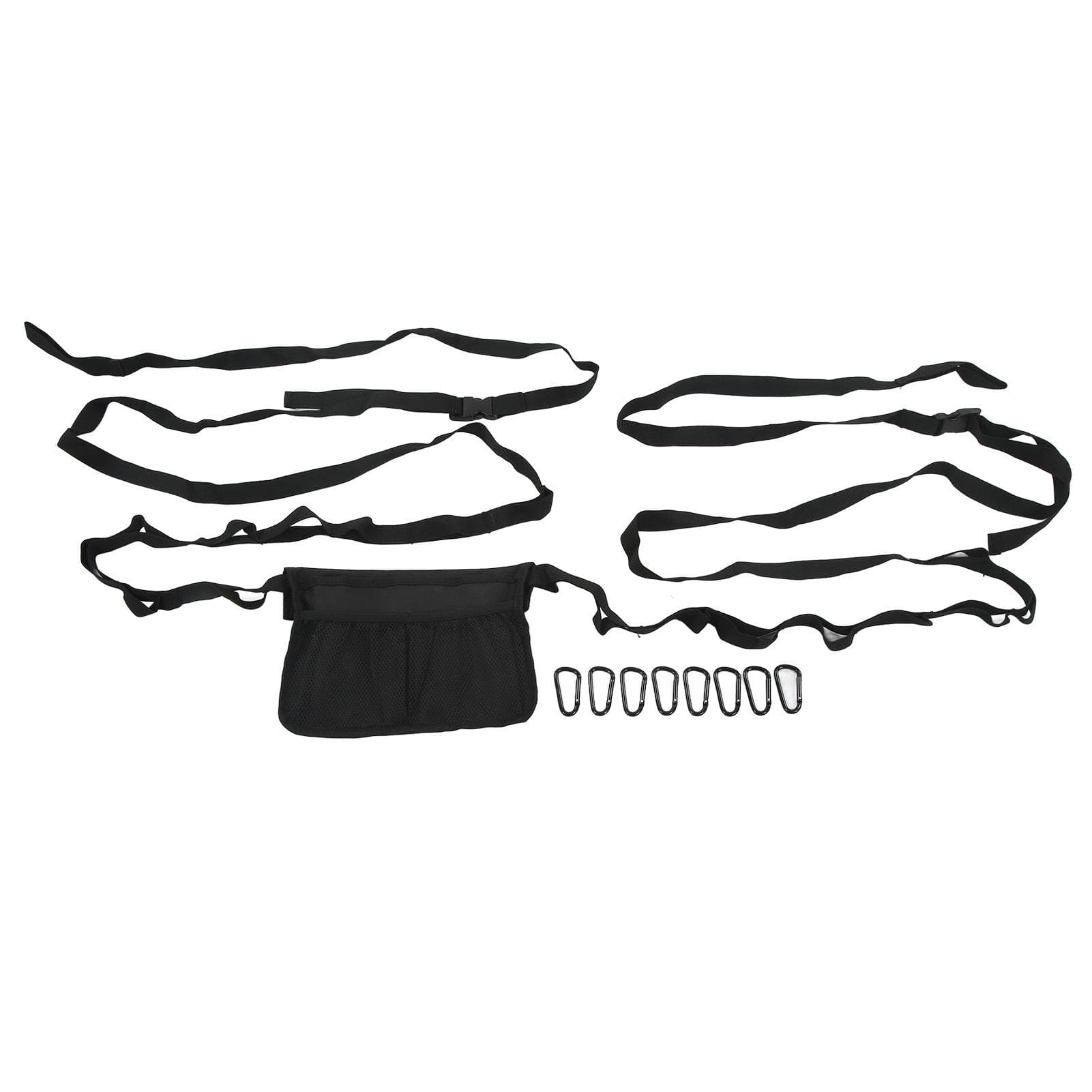 Outdoor Tent Camping Clothesline Waterproof Portable Camping Lanyard with 8 Carabiner for Fishing