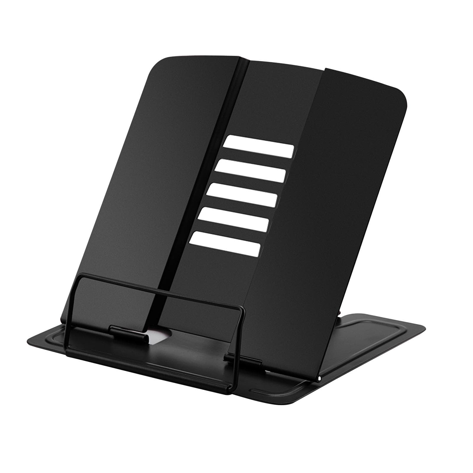 Portable Metal Book Stand Book Holder Adjustable 5 Angles Bookstand Document Holder Bookshelf black