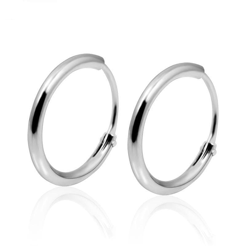 Bold 925 Sterling Silver Hoop Earrings For Women Men Thicker Than Normal Round Circle Earrings Hoops Ear Rings Earings Jewelry 18mm