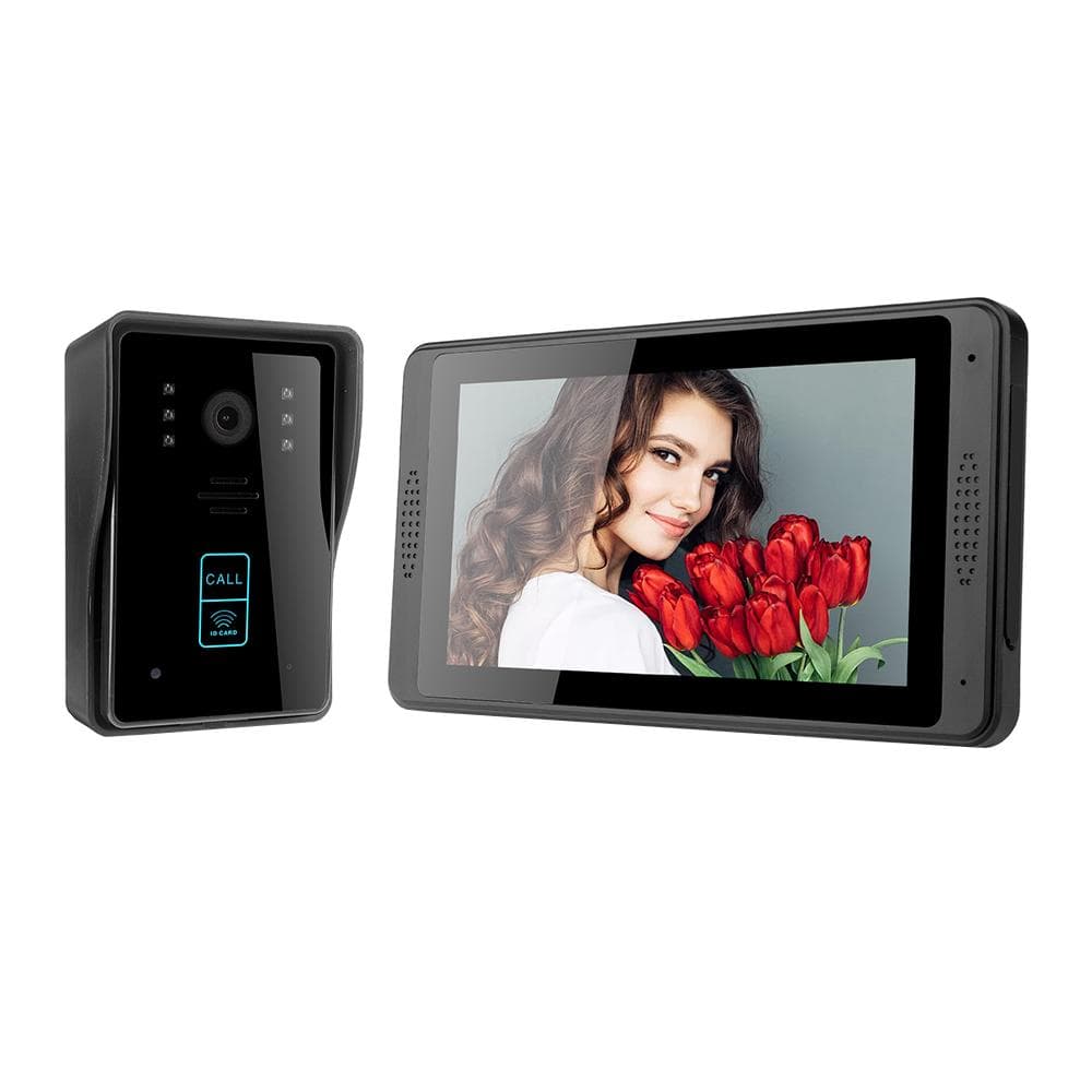 Smart WiFi Doorbell Video Intercom Doorbell with Camera Video Doorbell 7 inch LCD Screen Support EU PLUG black