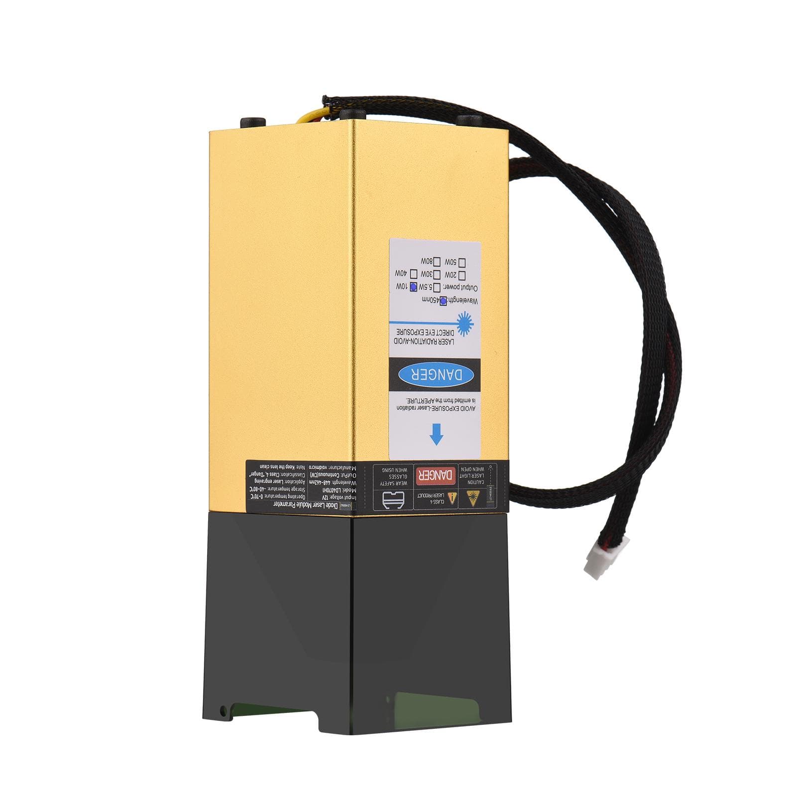 450nm 10W Laser Module Fixed Focal Length Laser Engraving Head High Speed Laser Engraver Cutter 3D 10W gold