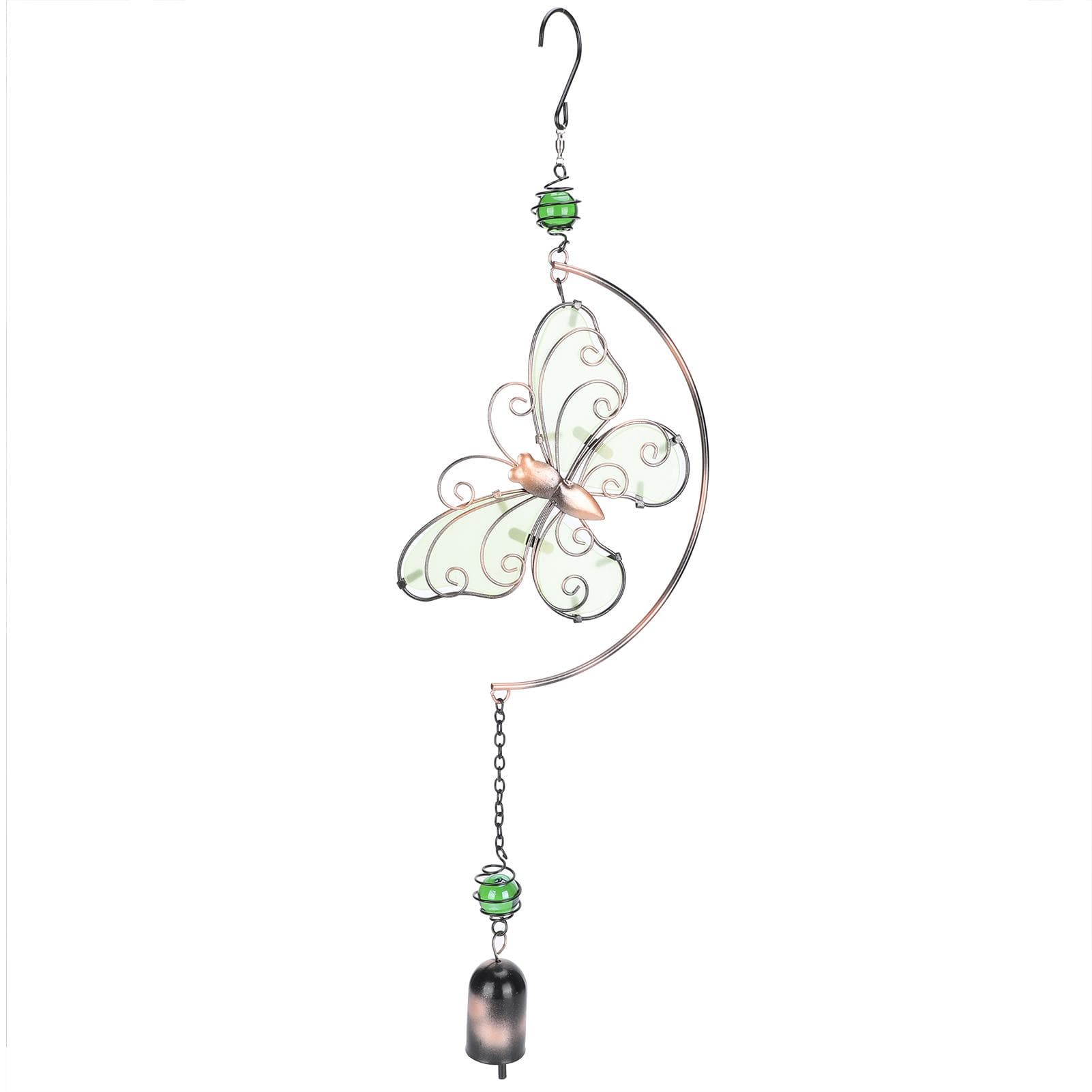 Butterfly Wind Chimes Luminous Wrought Iron Decoration Balcony Pendant White Boxed