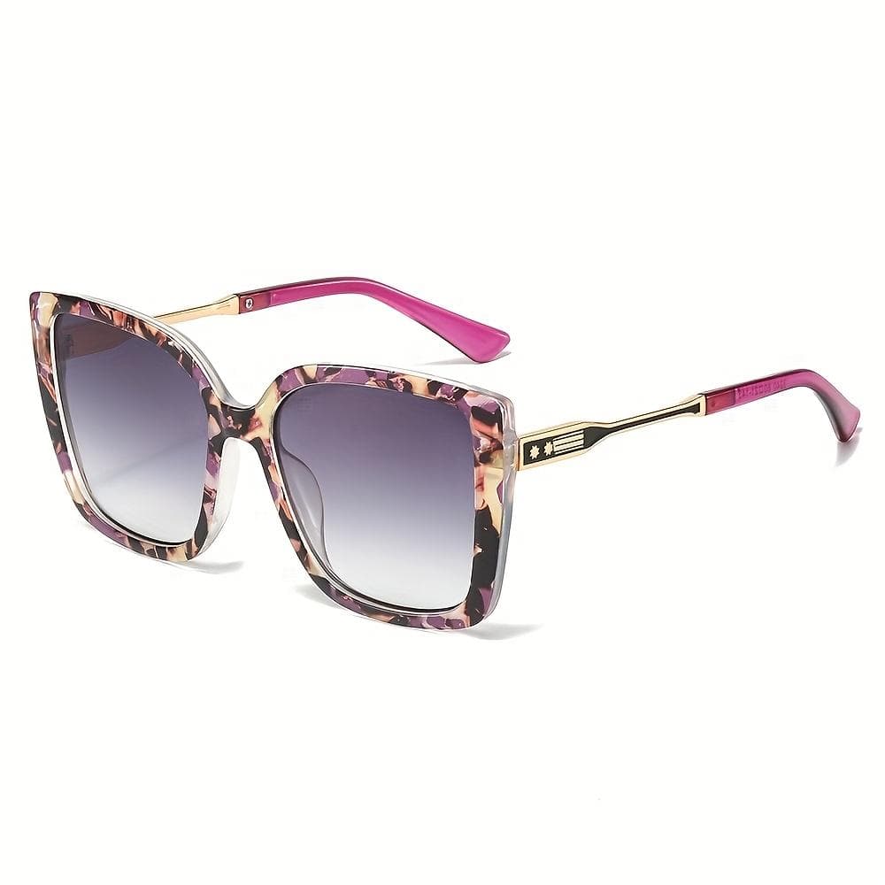 Large Gradient Square Women Sunglasses Stylish Anti Glare Driving Glasses with Metal Hinges Fashion Accessory