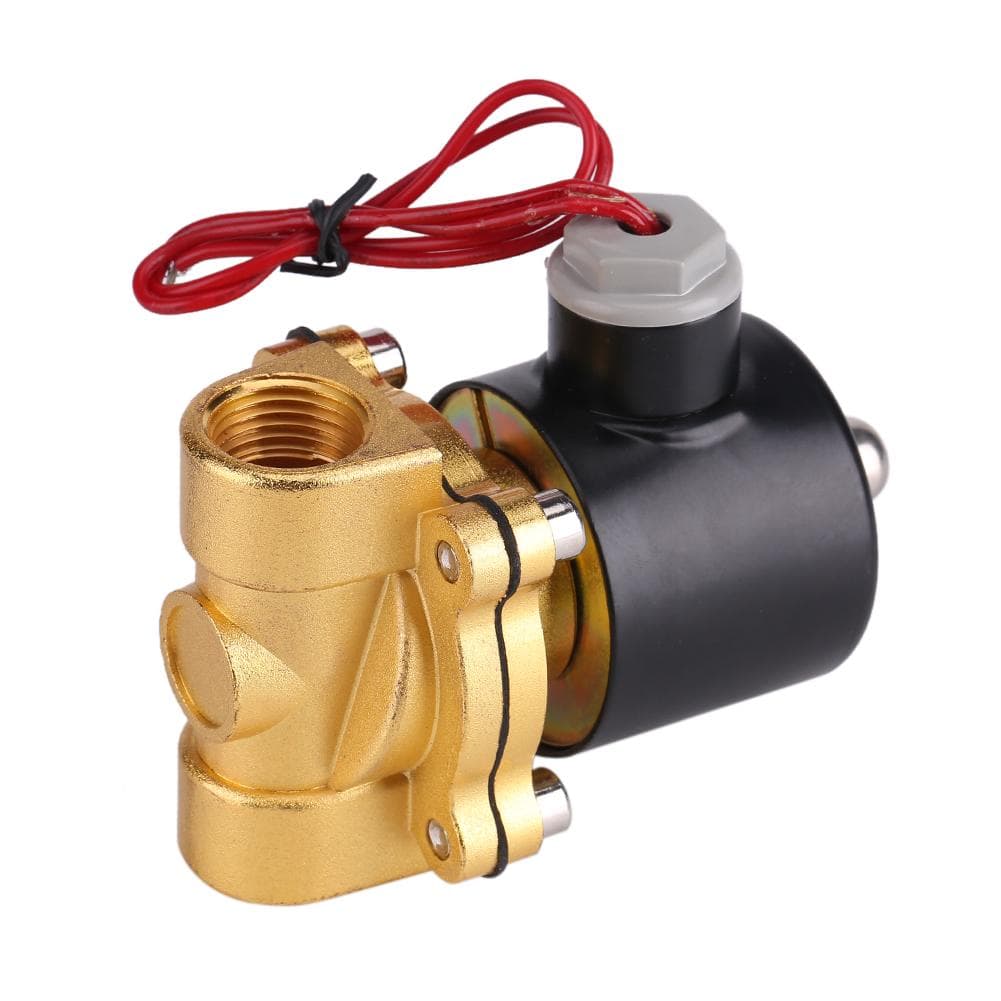 220V DN15 1/2 Electric Normal Closed Valve Electromagnetic Valve for Water Oil Air Gas white