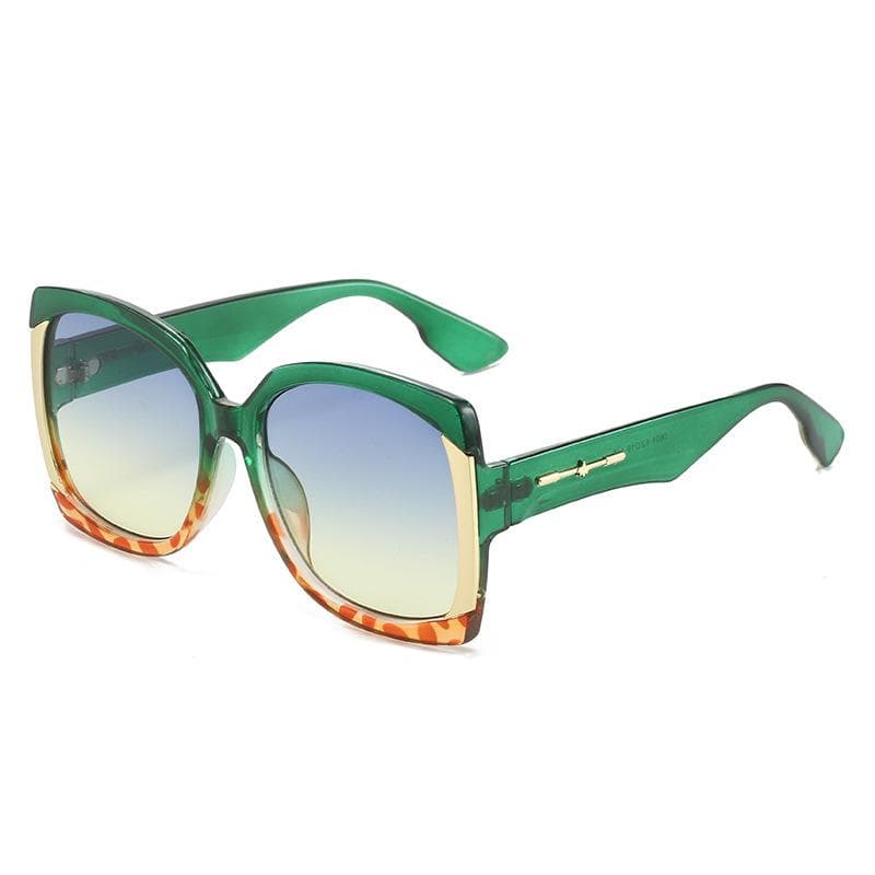 New Fashionable Color Blocking Sunglasses Trendy Large Box Design Dazzling Modern Style 5601