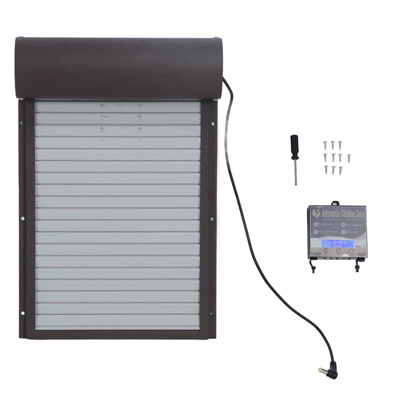 Automatic Chicken Coop Door Metal with Timer Battery Powered for Farm Poultry Habitat Supplies