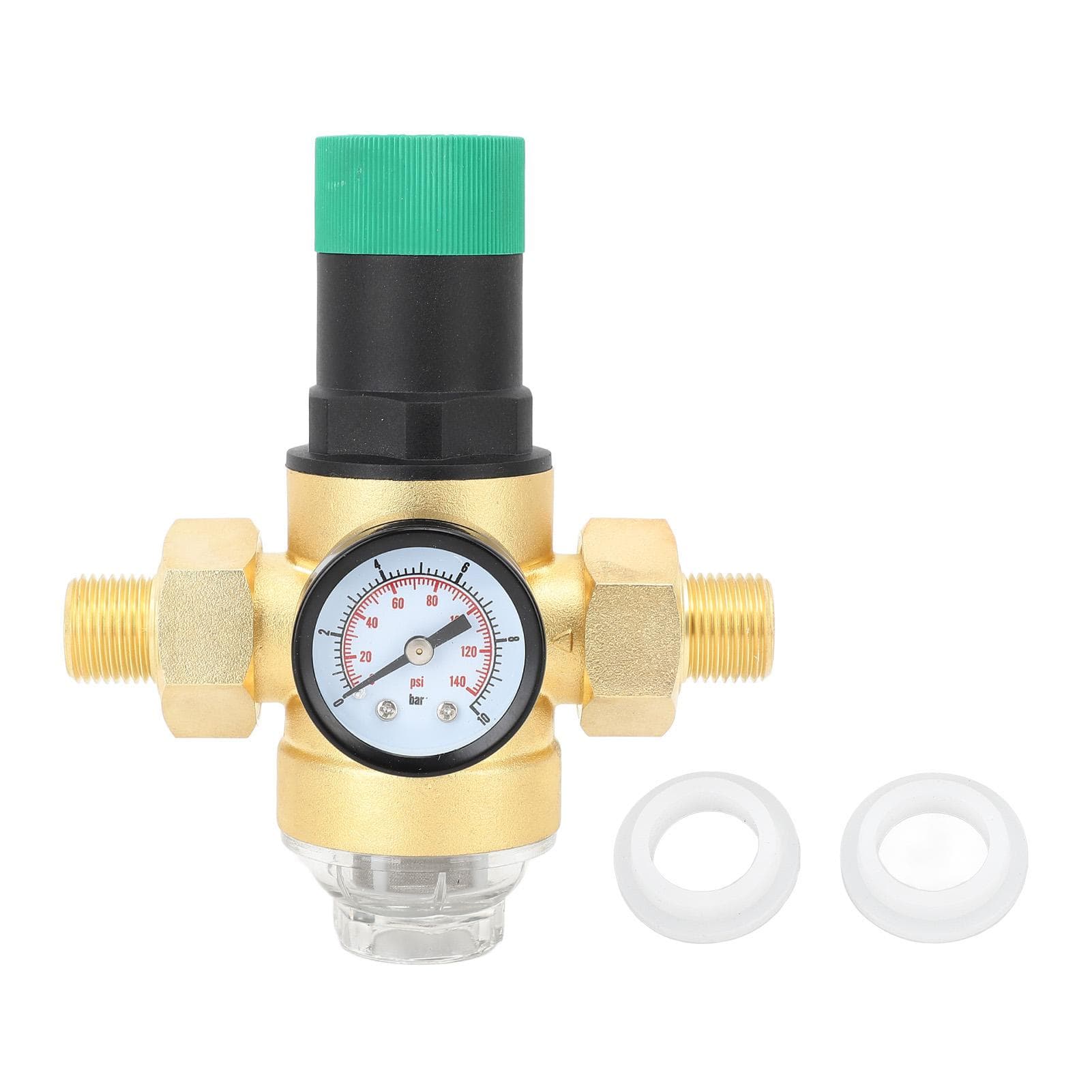 Water Pressure Regulator Brass G3/4 Water Pressure Reducer Valve with Gauge Stainless Steel Screen