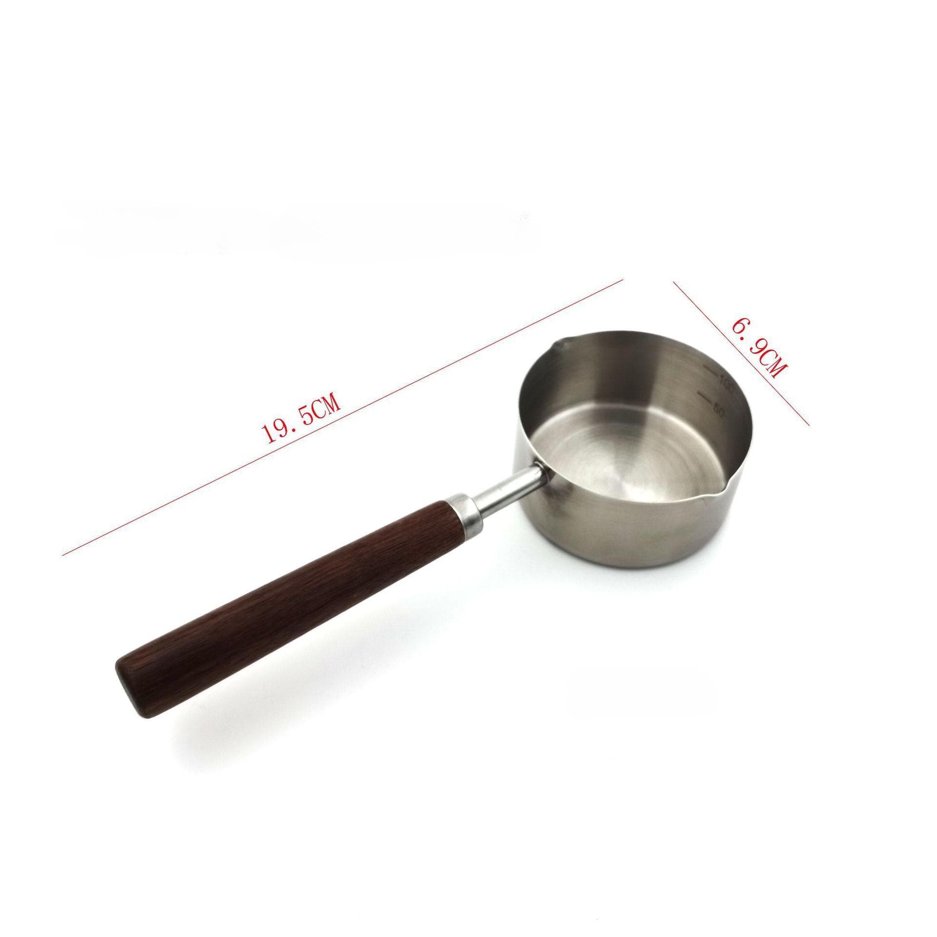 Kitchen Baking Tools Bakeware Measuring Tools & Scales Set Stainless Steel Measuring Cups and Spoons with Wooden Handle