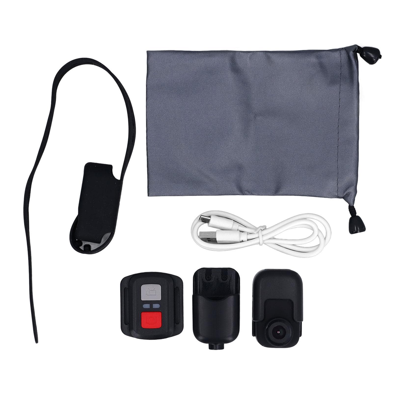 4K Cat Collar Camera IPS Touch Screen HD WiFi Pet Camera Small Action Sport Dog Cam Magnetic Clip black