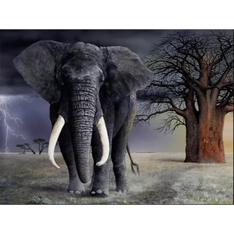 Full Circular Diamond 5D DIY Diamond Painting Elephant Diamond Embroidery Art Cross Stitch 20X30CM