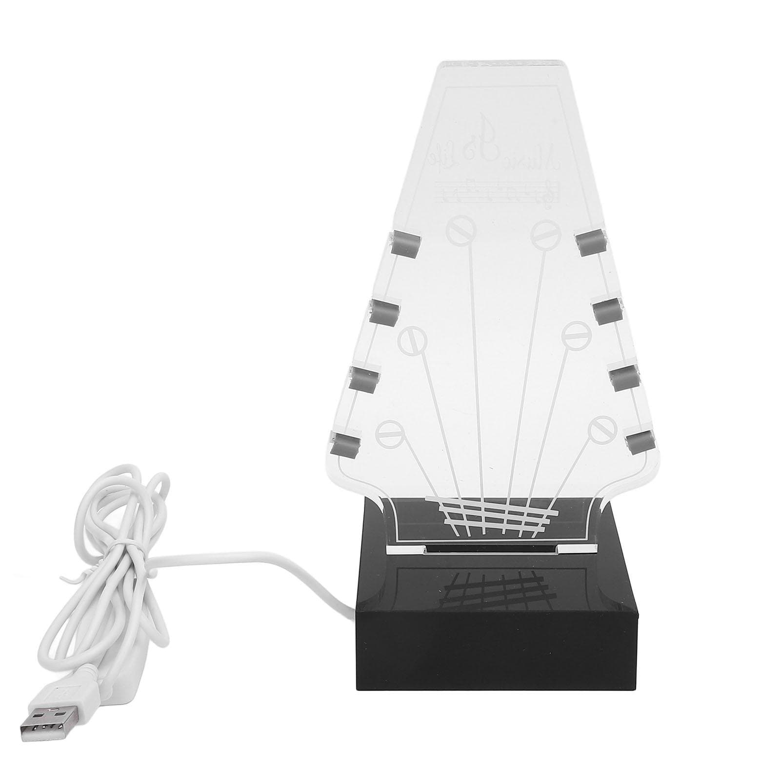 Light Up Guitar Pick Holder 3 Color Temperatures 10 Brightness 8 Slots Adjustable Acrylic Electric