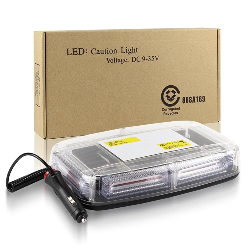 LED Rooftop Strobe Flashing Light 16 Flash Patterns Safety Warning Light 12-24V with Magnetic Base yellow