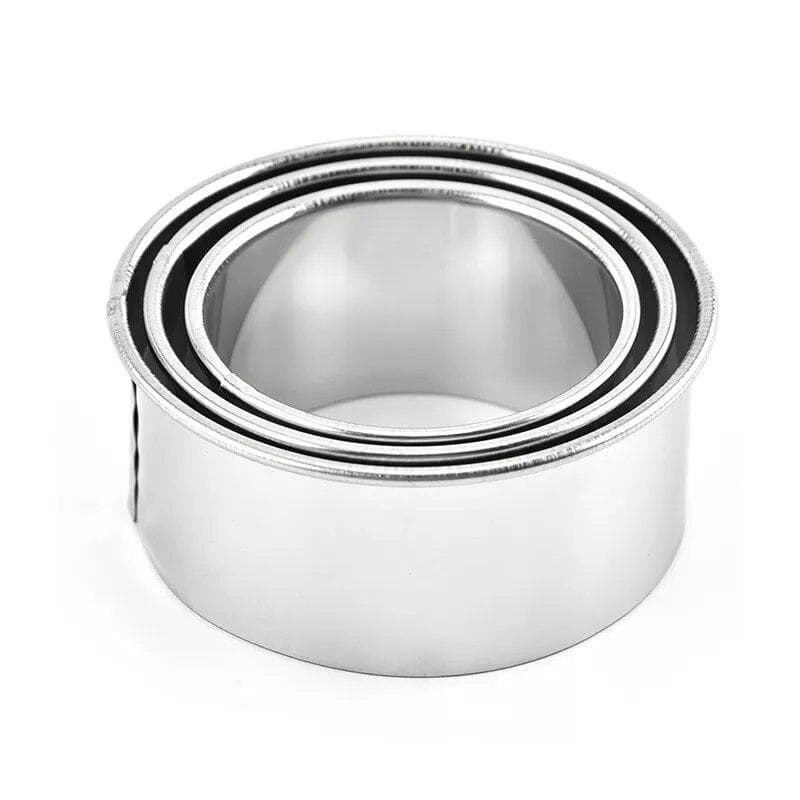 3Pcs Stainless Steel Dough Cutter Dumplings Molds Round Cookie Biscuit Cutters Circle Pastry Cutters Baking Circle Ring Molds round