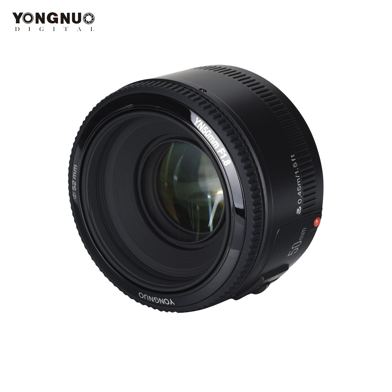 YONGNUO YN50mm F1.8 AF Lens 1:1.8 Standard Prime Lens Large Aperture Auto/Manual Focus Replacement black
