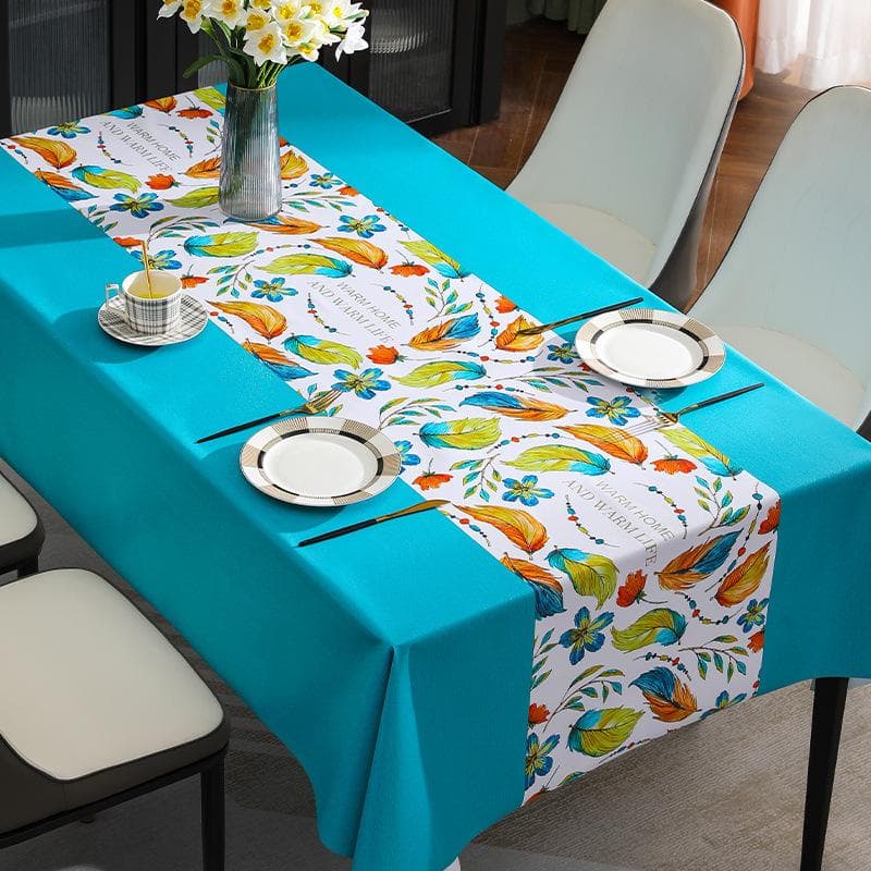 Waterproof and Oil Resistant PVC Table Cloth Ins Tea Rectangular Minimalist Floral Tablecloth 140*220cm