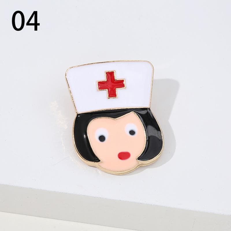 Nurse Hospital Medical Brooches Stethoscope Colorful Heartbeat Shape Enamel Jewelry Doctor Cute 4