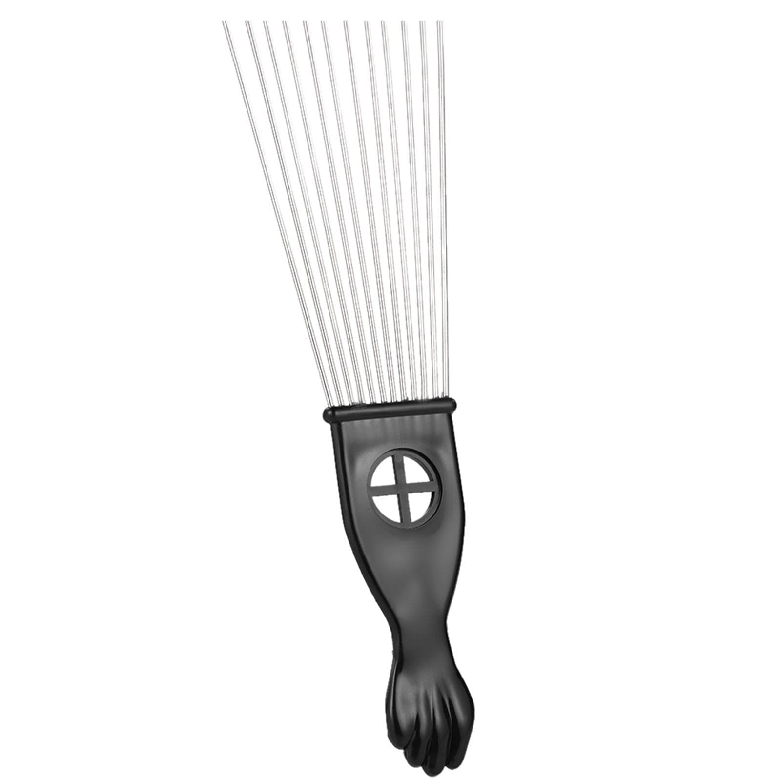 Metal Afro Comb African American Pick Comb Hair Brush Hairdressing Styling Tool Black Fist 1 black