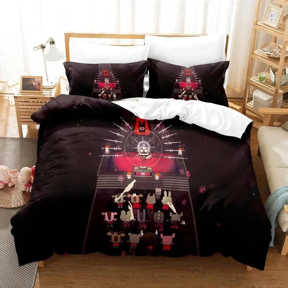 Cult Of The Lamb Bedding Set Single Twin Full Queen King Size Bed Adult Kid Bedroom Duvetcover 3D Print Anime Bed Sheet AU Queen 210x210cm