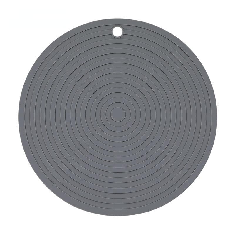 1Pcs Round Pet Placemat For Dog Cat Feeding Mat Waterproof Pet Bowl Pad Prevent Food And Water Overflow Silicone grey