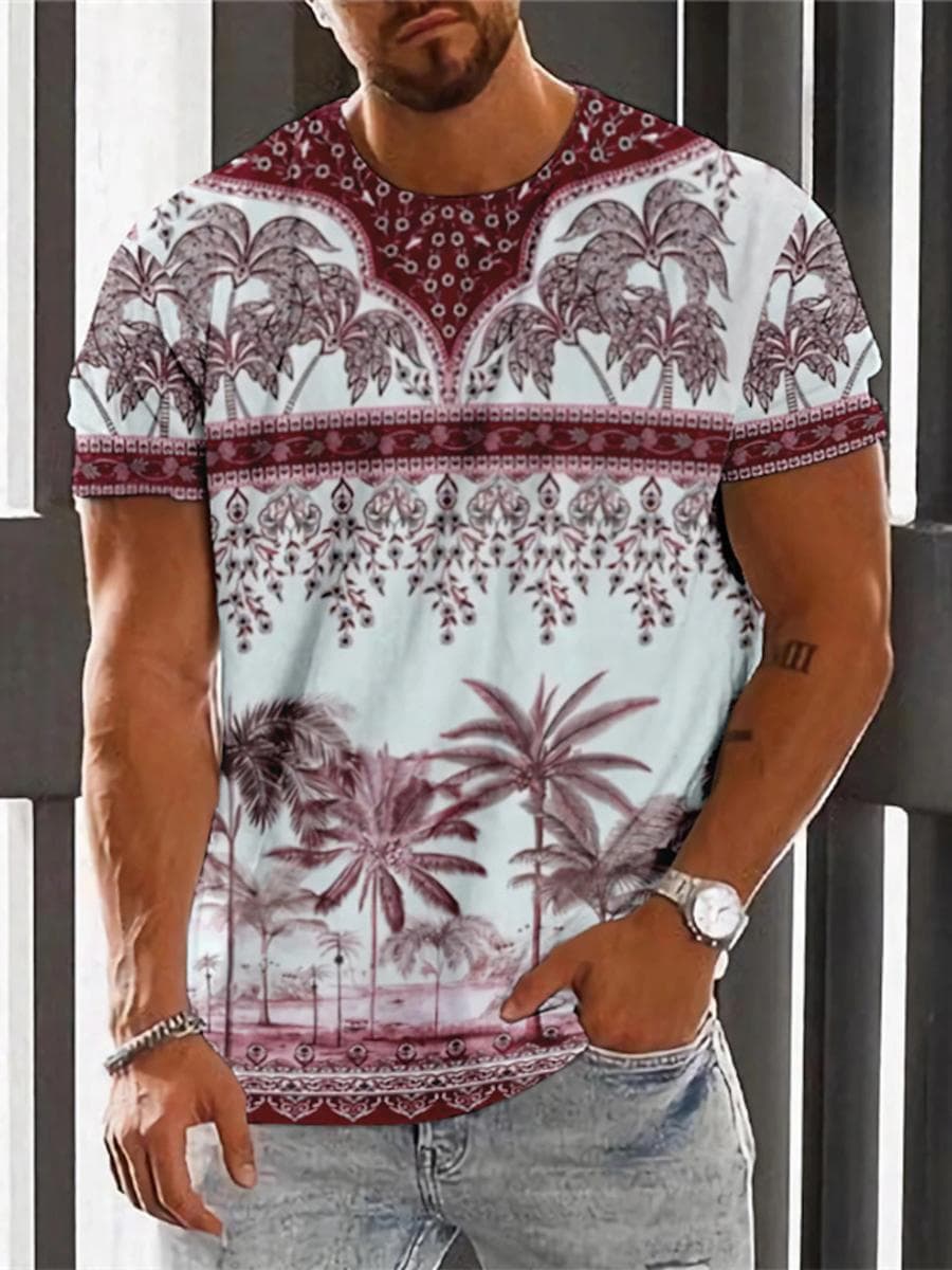 Vintage Ethnic T-shirt 3D Print Clothing O-neck Men Tops Oversized Short Sleeve Tee Summer Loose Male Streetwear Mens Clothes XL
