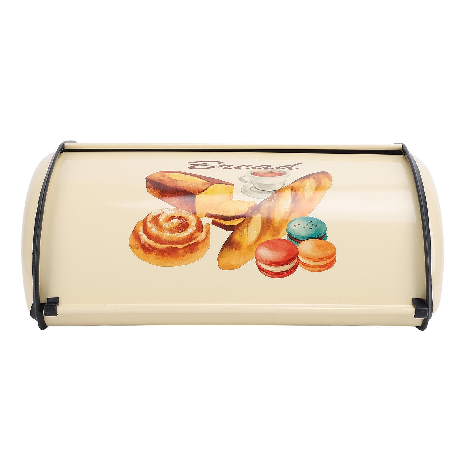Bread Box Exquisite Elegant Drum Type Metal Bread Storage Bin for Bread Cake Doughnut Biscuit Food Type 1