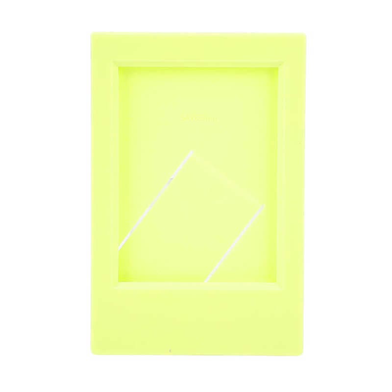 3.0 In Photo Frame Plastic Rectangle Desktop Classical Stand Picture Frame for Mini Series yellow