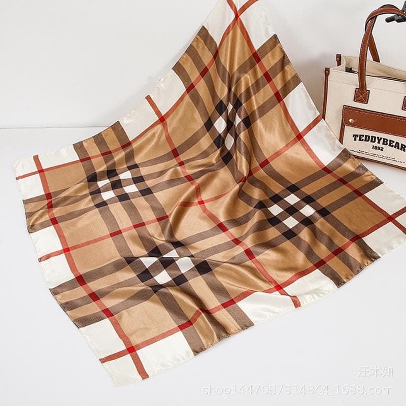 Spring/Summer New Women'S Silk Scarf 90 * 90cm Simulated Silk Twill Square Scarf Fashion Printed Large Square Scarf Professional Scarf 90-90cm