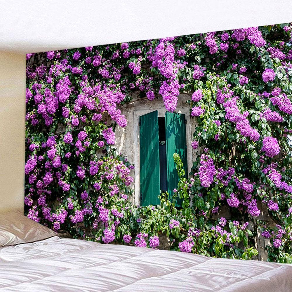 Flower wooden fence garden printing group tapestry home bedroom living room wall decoration background cloth tapestry 230x180cm