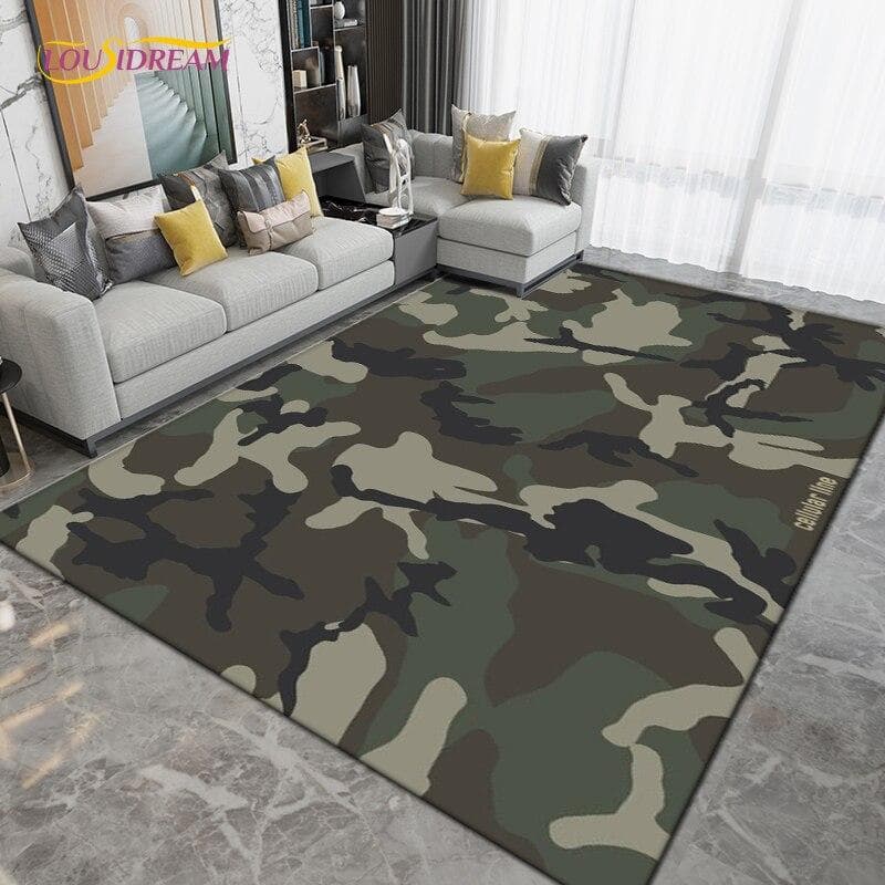 Military Camouflage Carpets for Living Room Bedroom Decorative,Outdoor Camping Rugs,Doormat Kitchen Bathroom Non-slip Floor Mats 60x90cm
