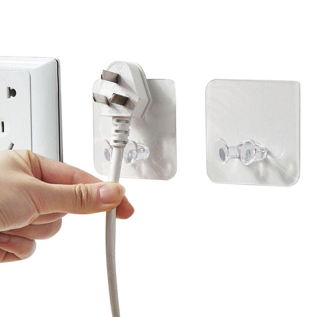 3pc Wall Storage Hook Power Plug Socket Holder Wall Adhesive Hanger Home Office