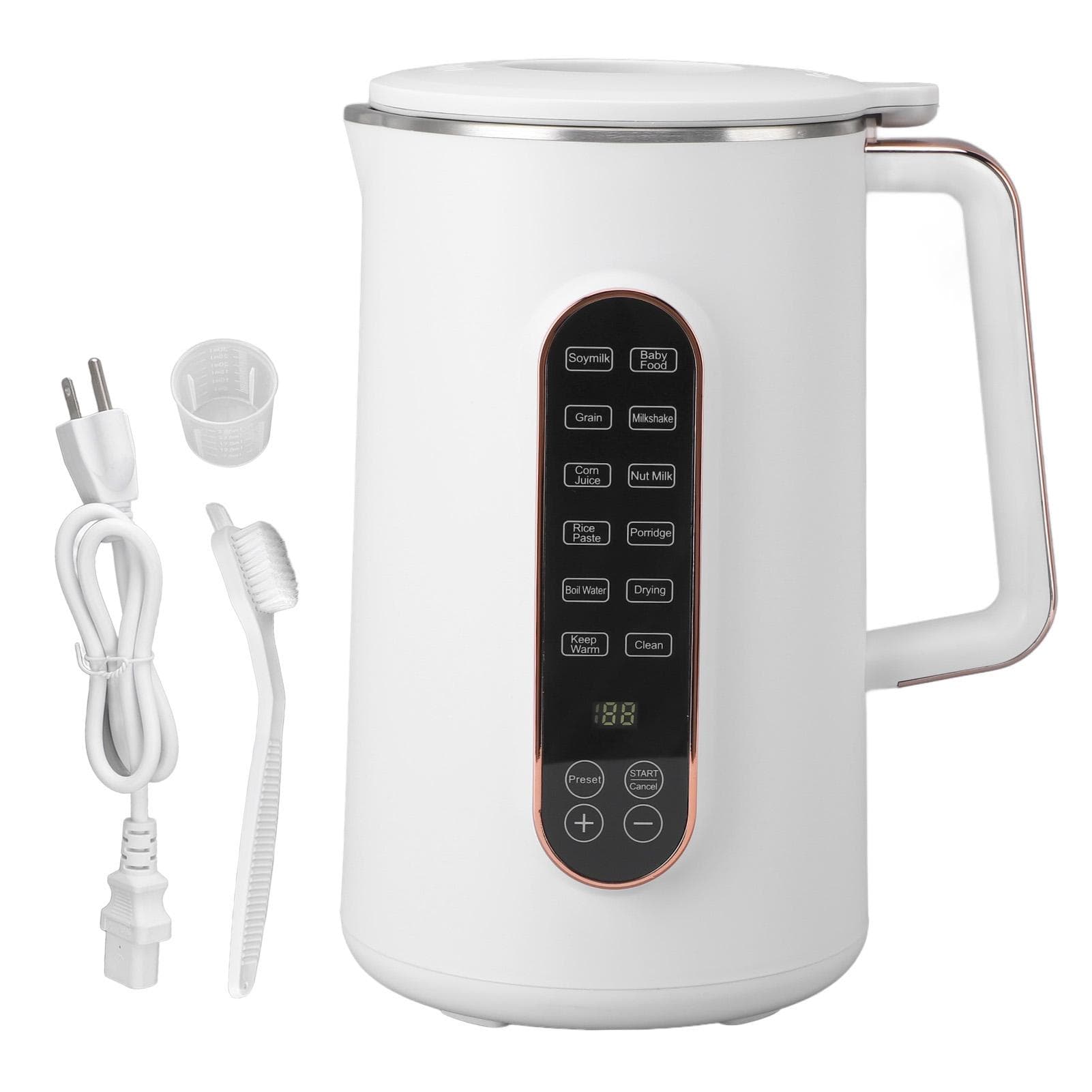 Nut Milk Maker 10 Stainless Steel Lined Blades Smart Touch Control Soy Milk Maker Machine EU Plug L