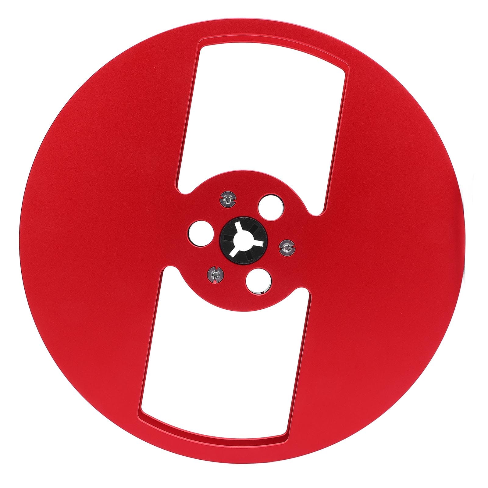 14 7 Inch Empty Tape Reel Aluminum Alloy Open Reel Sound Tape Empty Reel with 2 Holes for Reel to red