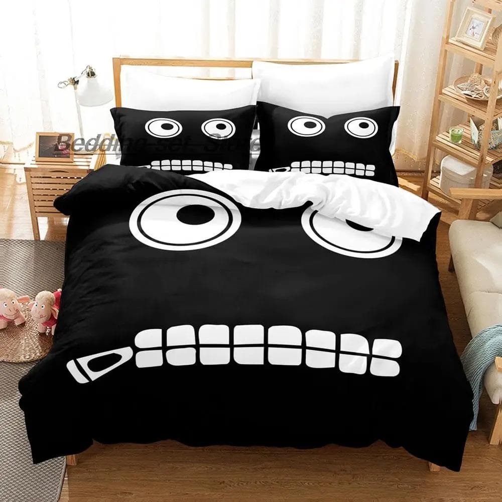 Hip Hop Angry Geometry Dash Bedding Set Single Twin Full Queen King Size Bed Set Game Bedroom Duvetcover Sets Anime Bed US Twin 173x218cm