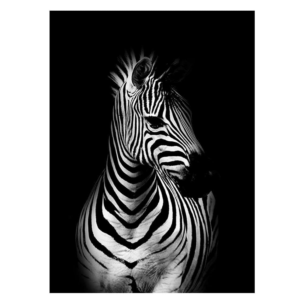 Black Africa Wildlife Animals Lion Giraffe Zebra Leopard Posters and Prints Black and White Wall Canvas Paintings Pictures Living Room Home Decor 20x30cm No Frame