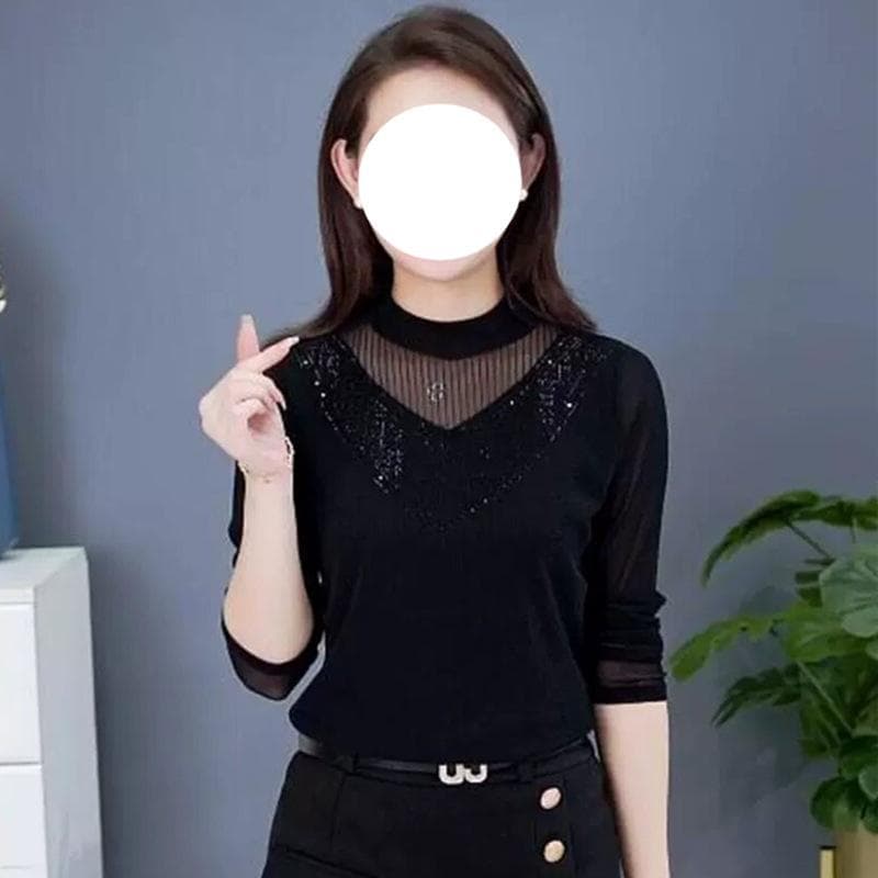Fleece Thickened Bottoming Shirt Women's Autumn and Winter New Inner and Outer Wear Age-reducing and Thin Top 5XL