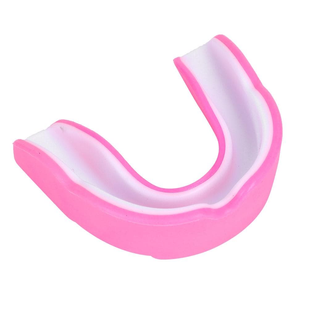 Durable EVA Adult Mouth Guard Teeth Tooth Protector Boxing Combat Accessory Pink & White