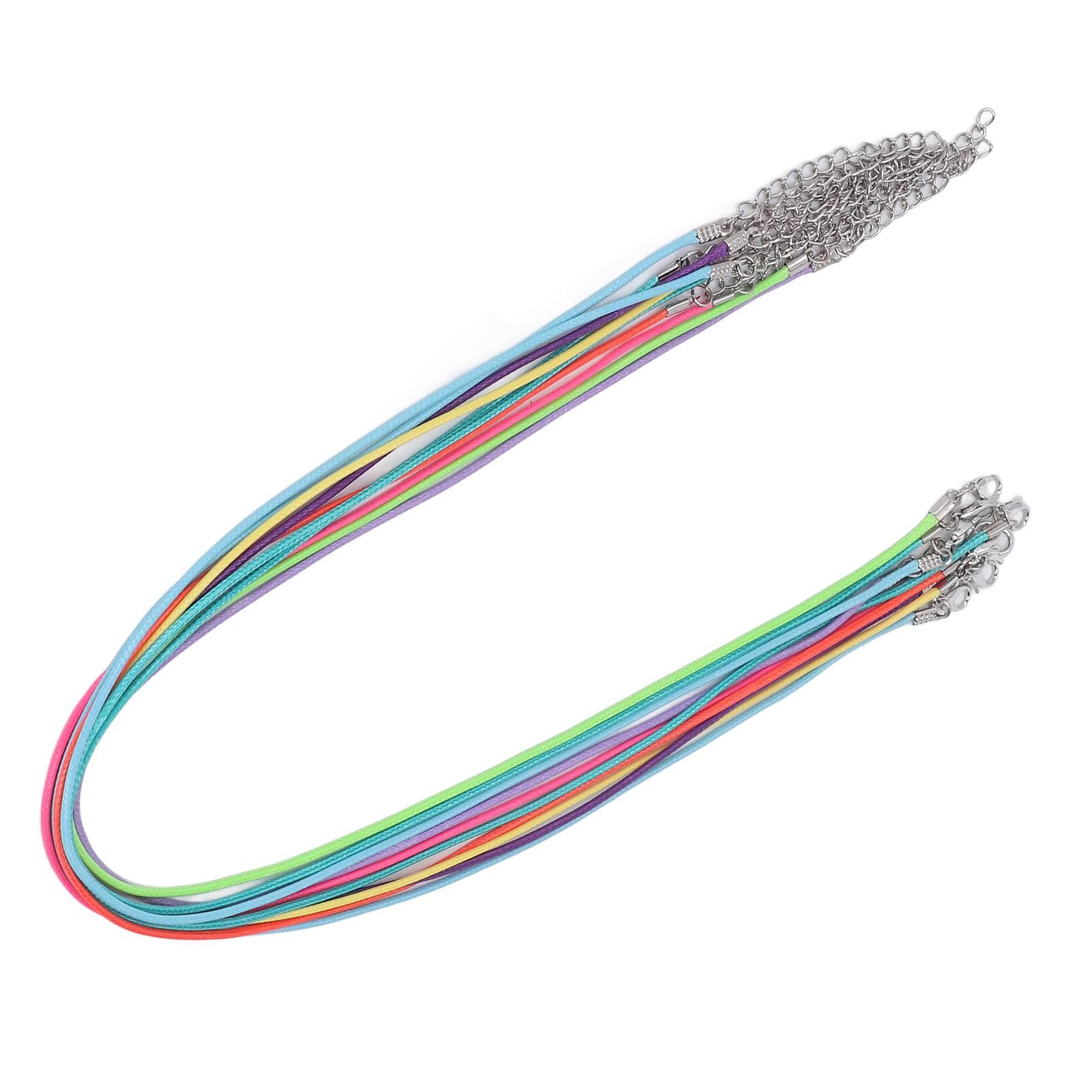 150Pcs Waxed Necklace Cord Assorted Color Durable Wide Application Necklace Rope with Lobster Clasp