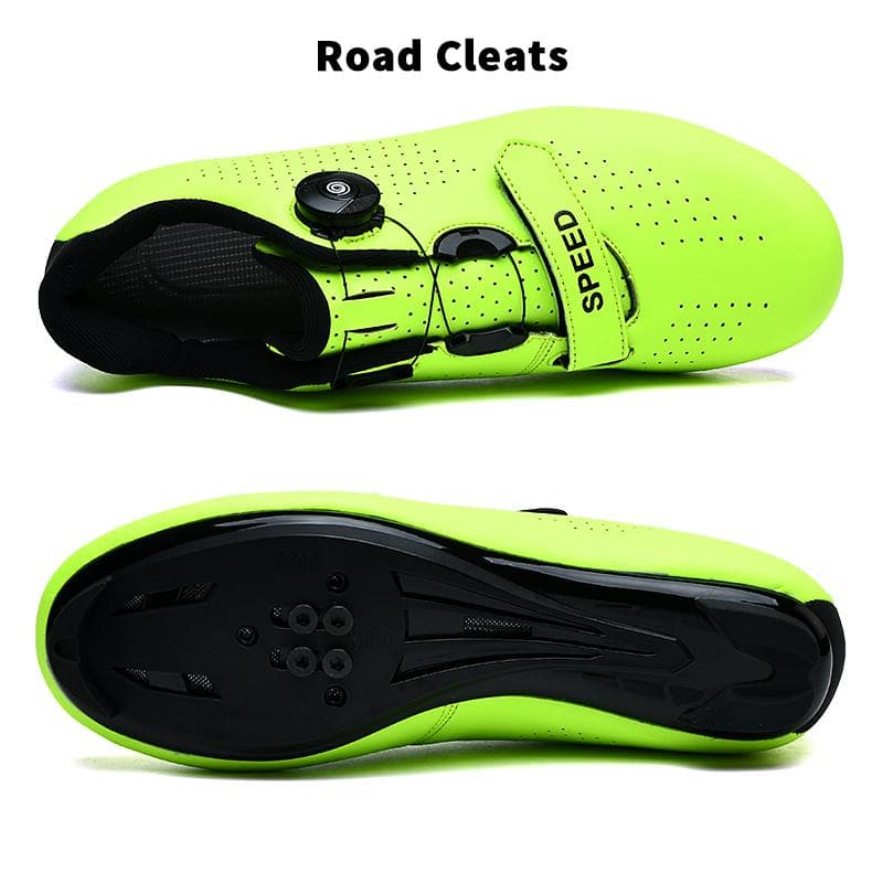 Cycling Sneakers Road Bike Cleat Shoes Men Mountain Racing Speed Sneakers Women Flat Bicycle Shoes Professional Outdoor Athletic Sports Bike Shoes 38 green
