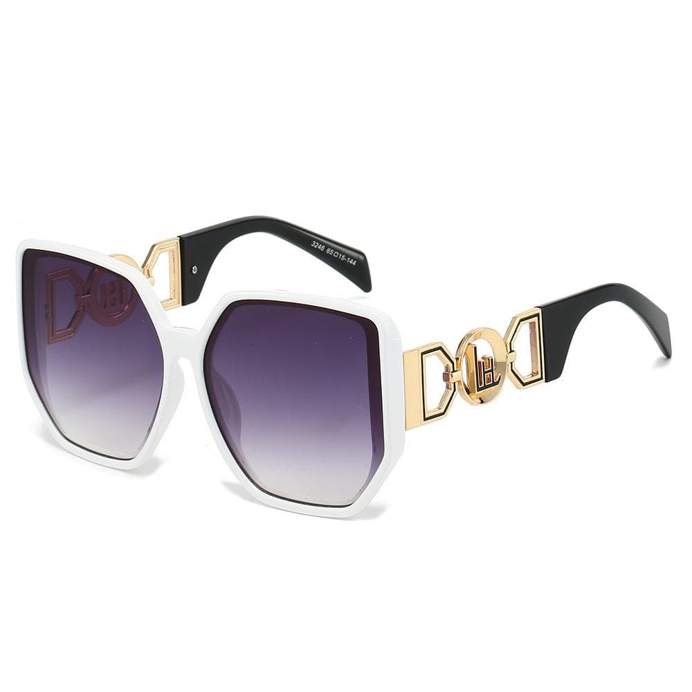 Elegant Fashion Oversize Square Sunglasses Hollow Design Unisex Shades UV400 Protection for Men Women
