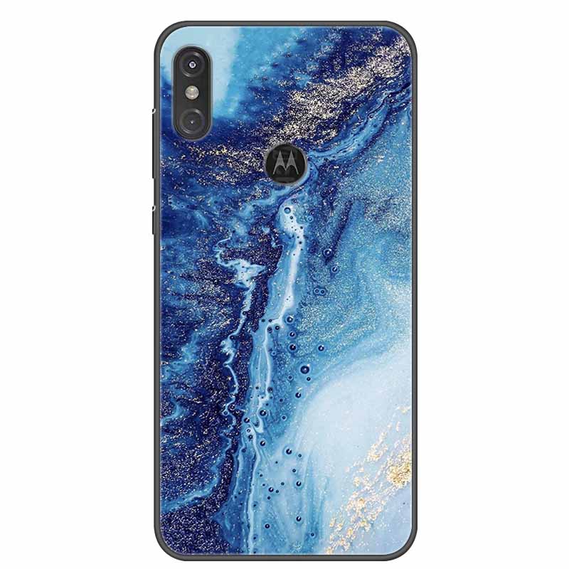 For Moto One Vision Case Luxury Silicone TPU Soft Cover Phone Case For Motorola Moto One Action Macro Shockproof Marble Coque Moto One Vision