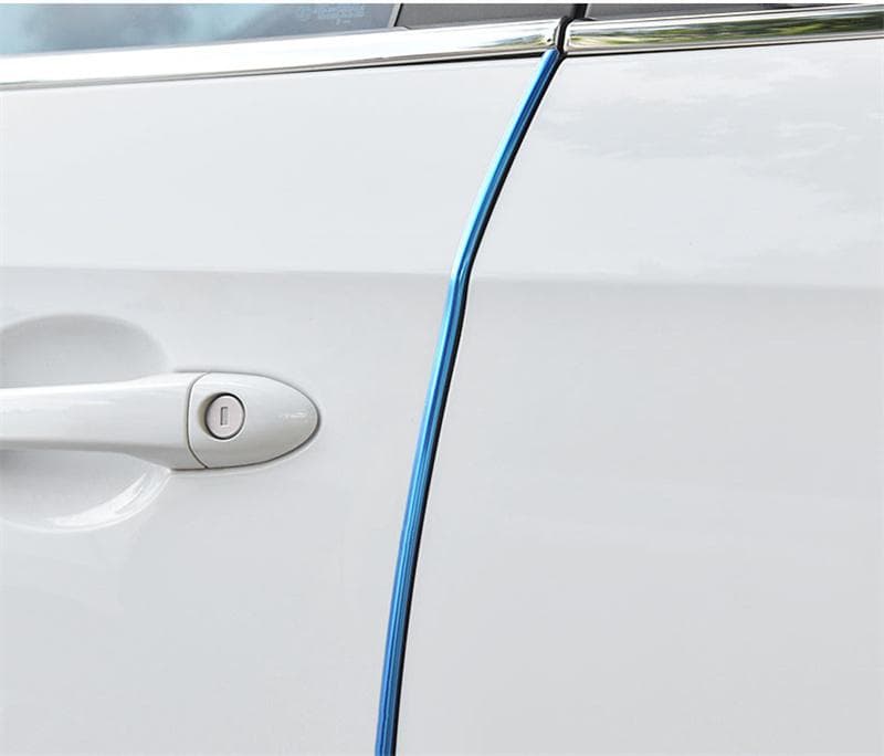 Car Door Edge Scratch Protector Strips Protection Side Doors Adhesive Scratch Protector Anti-Collision PVC Electroplating Strips 10M blue