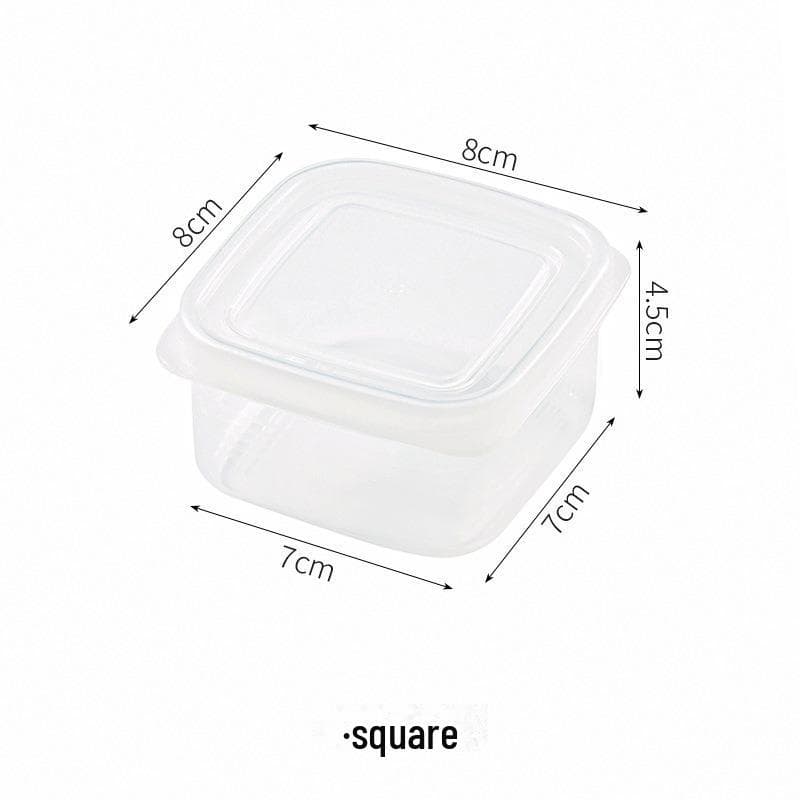 Refrigerator Storage Box for Frozen Meat and Food, Microwave Compatible, Fresh-Keeping, Small Compartment for Grains and Rice. Square (8*8*4.5cm)