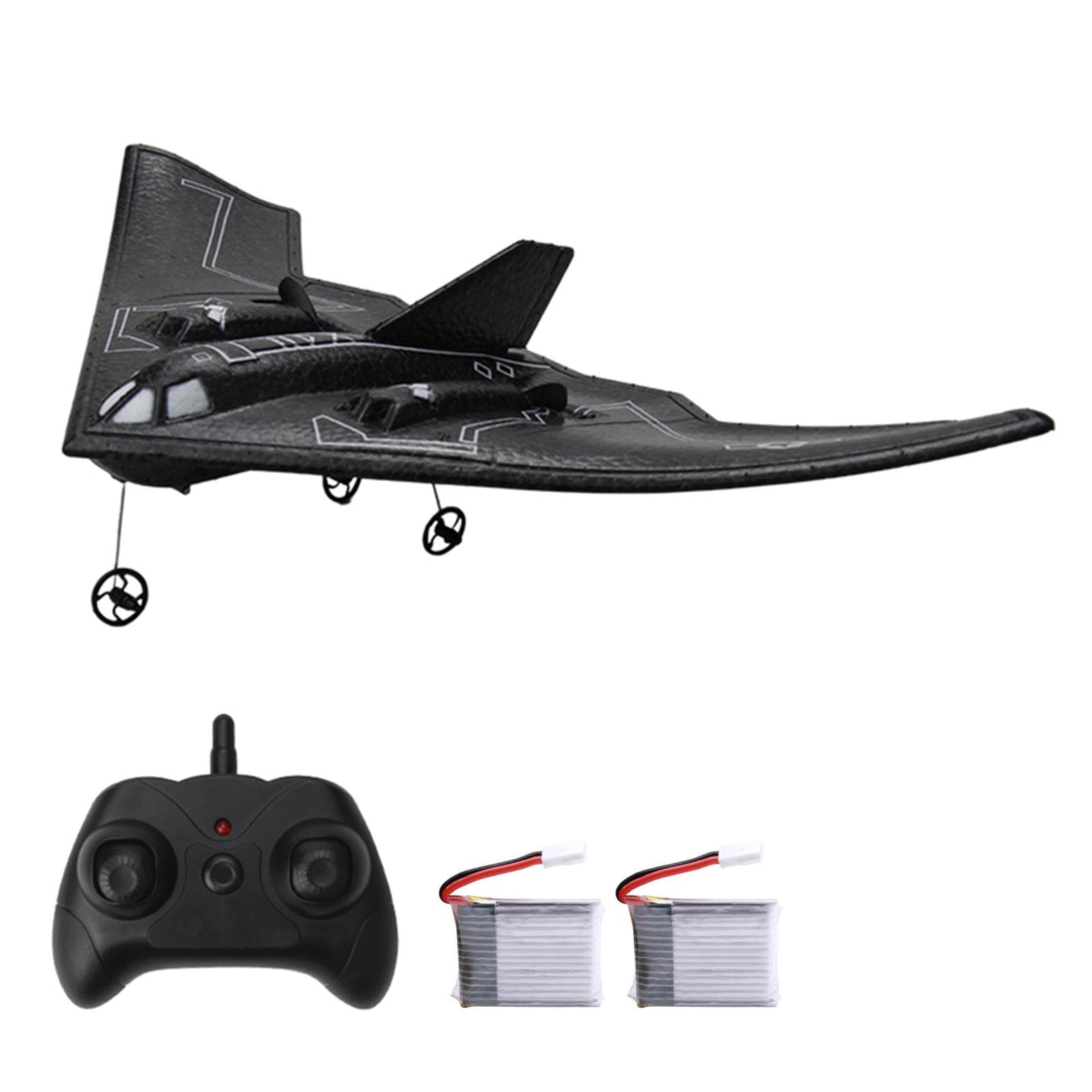 Remote Control Airplane Remote Control Plane Gliding Aircraft Flight Toys for Adults Kids Boys 2 battery black