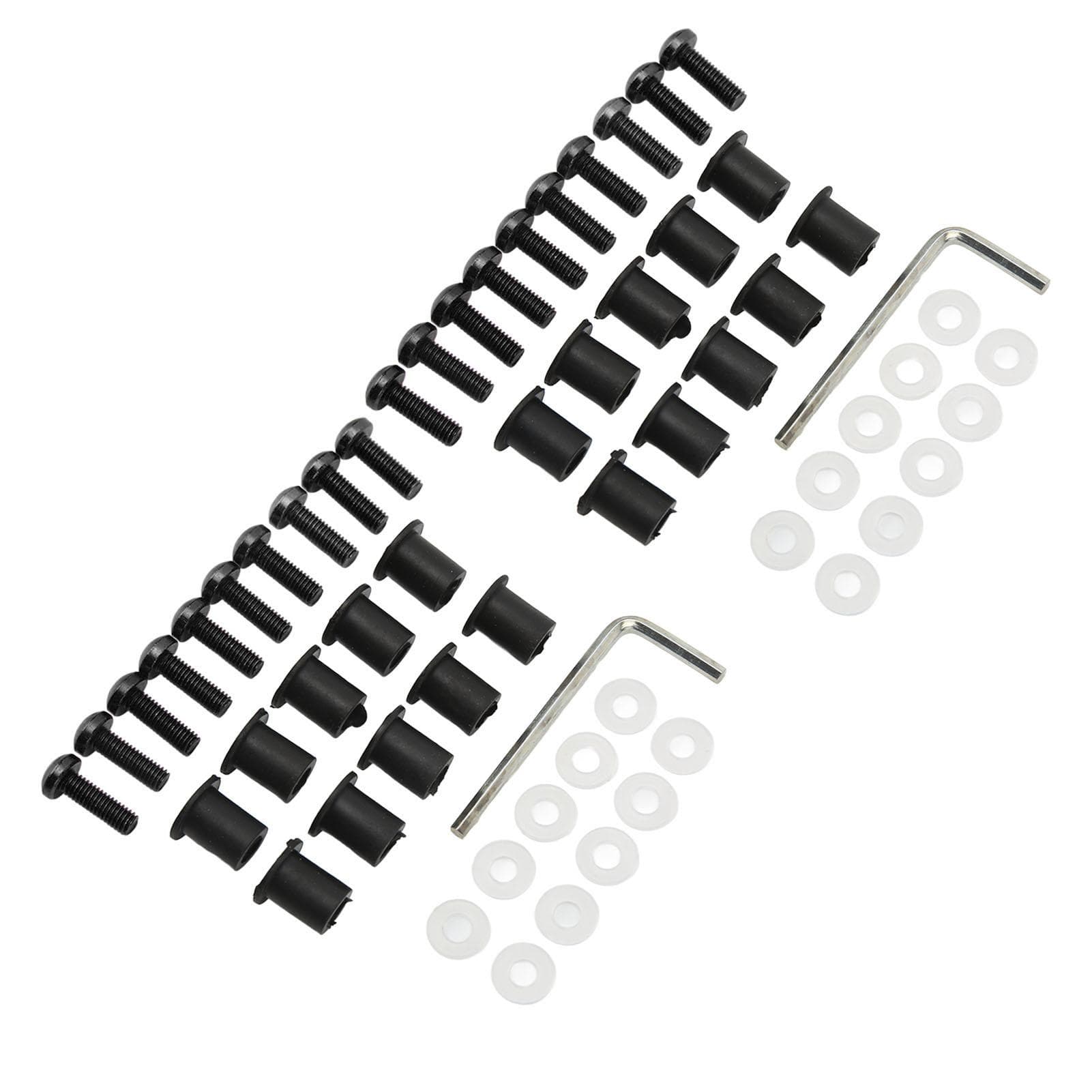 M5 Motorcycle Windshield Bolts Nuts Gaskets Set Aluminum Alloy Rubber Replacement for Suzuki Black black