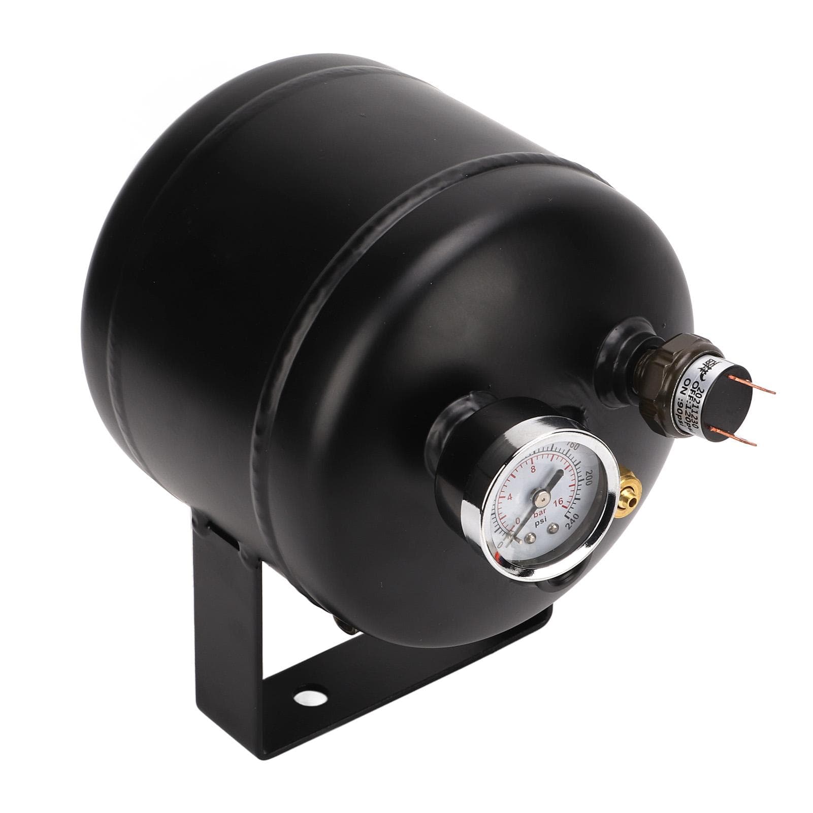 Air Tank Kit 3 Ports 150 PSI 0.5GAL Welded Steel Universal for Truck Car Train Yacht Horn System