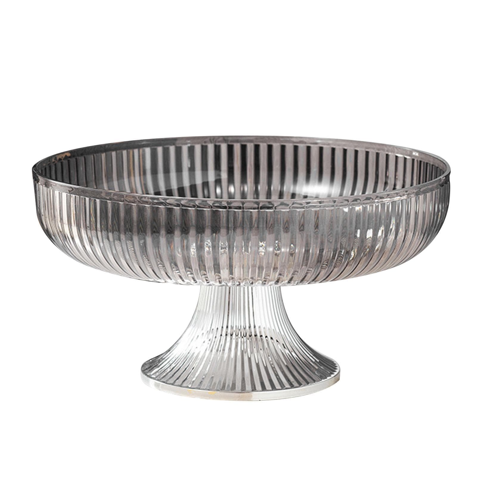 Fruit Plate Multifunctional Plastic Stylish Space Saving Decorative Snack Bowl for Candy Nuts Fruit Silver Grey
