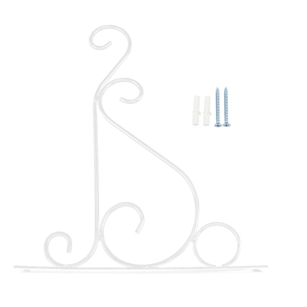 Iron Plant Hanger Wall Hanging Bracket Flower Hook for Home Garden Decoration 25*21cm(White) white