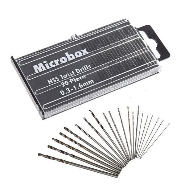 Mini High Speed Steel Twist Drill Bit Set Micro HSS Drill Bit Set with Case 20Pcs/Pack silver